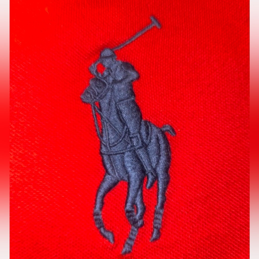Ralph Lauren Vibrant Red Polo with Navy Accents